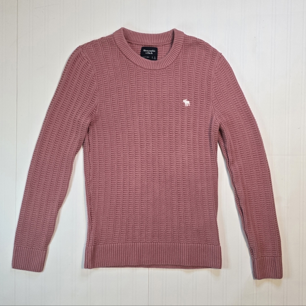 Abercrombie & Fitch Women's Crewneck Brushed Pullover Sweater, Pale Pink